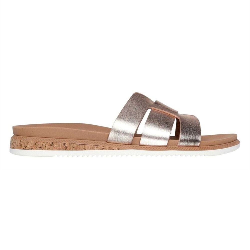 Skechers Womens/Ladies Kiss Metallic Strappy Flat Sandals / Rose Gold